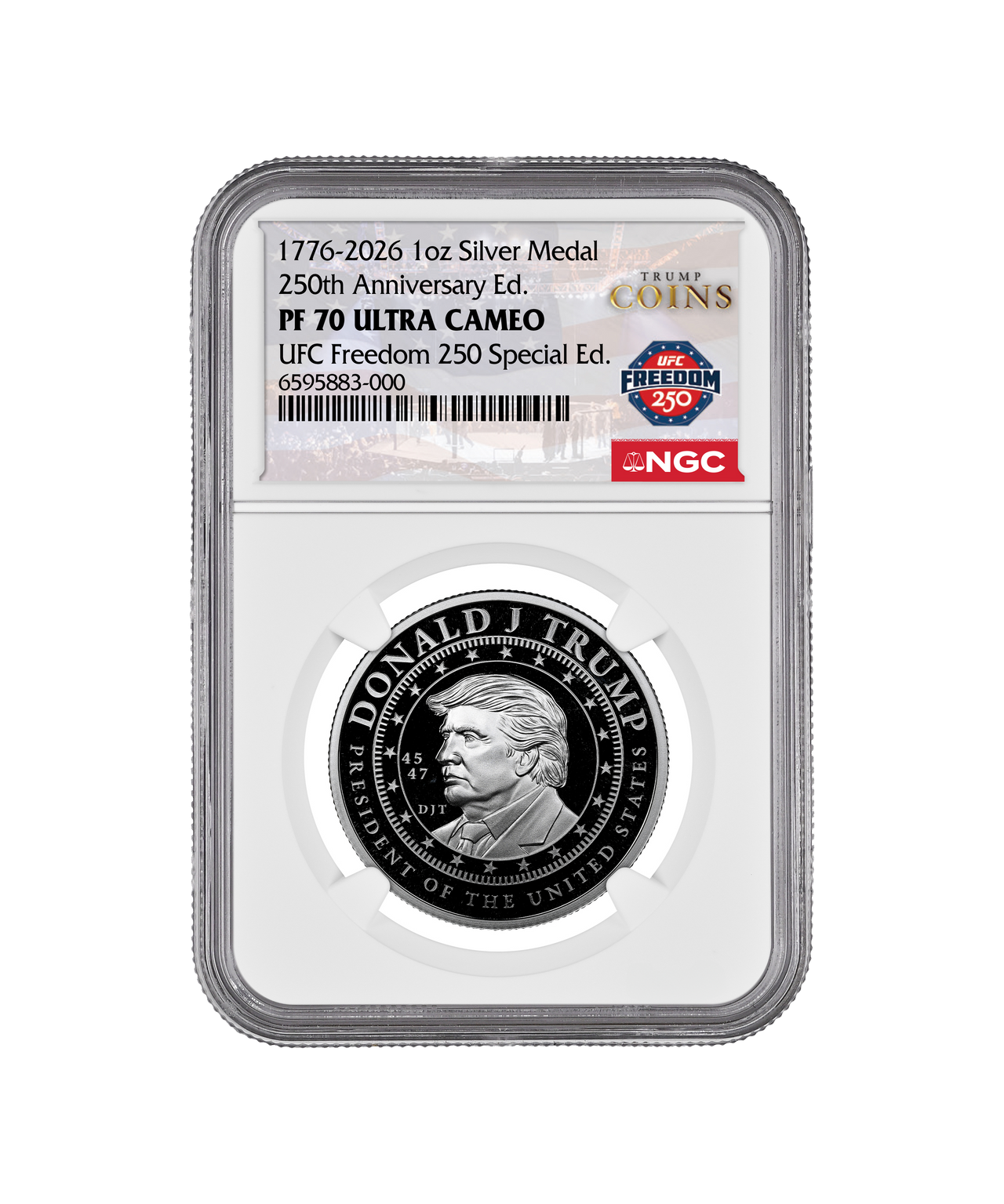 1 oz PF70 Trump Coins x UFC Silver Medallion