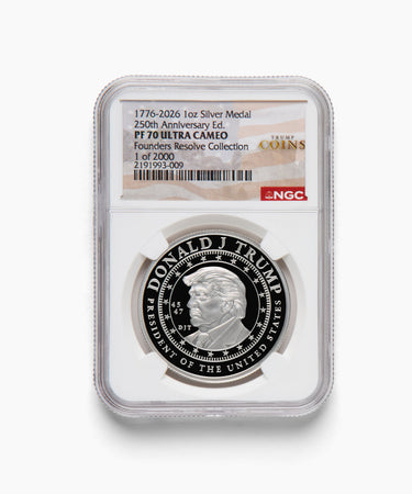 1oz PF70 President Trump "Founder's Resolve" Silver Medallion