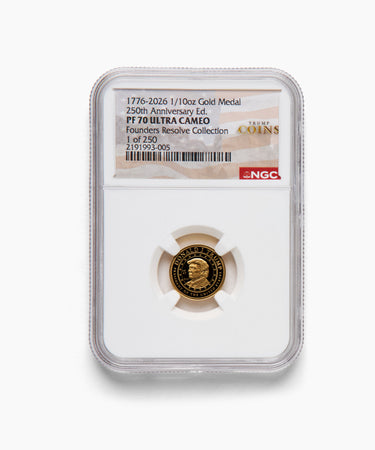 1/10oz PF70 President Trump "Founder's Resolve" Gold Medallion