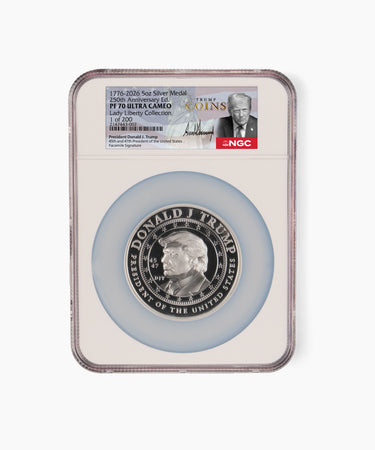 5oz PF70 President Trump "Lady Liberty " Silver Medallion