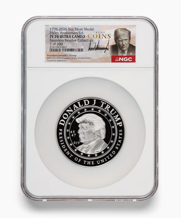 5oz PF70 President Trump "Founder's Resolve" Silver Medallion