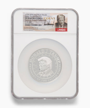 5oz PF70 President Trump "Patriot's Stand" Silver Medallion