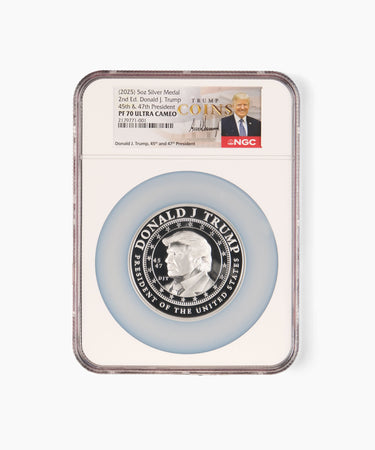 5 oz PF70 President Trump Second Edition Silver Medallion