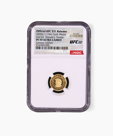 1/10th oz PF70 Trump Coins x UFC 331 Gold Medallion
