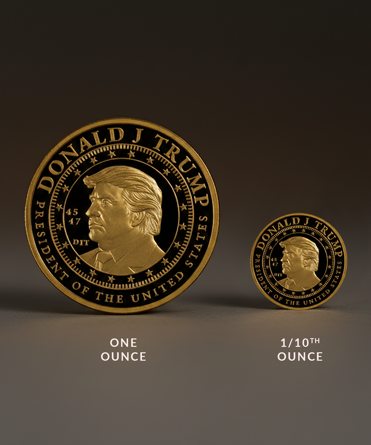 1/10th oz PF70 President Trump Second Edition Gold Medallion